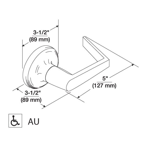 Yale-AU440F-Lever-Dimensions Yale-AU440F-Lever-Dimensions