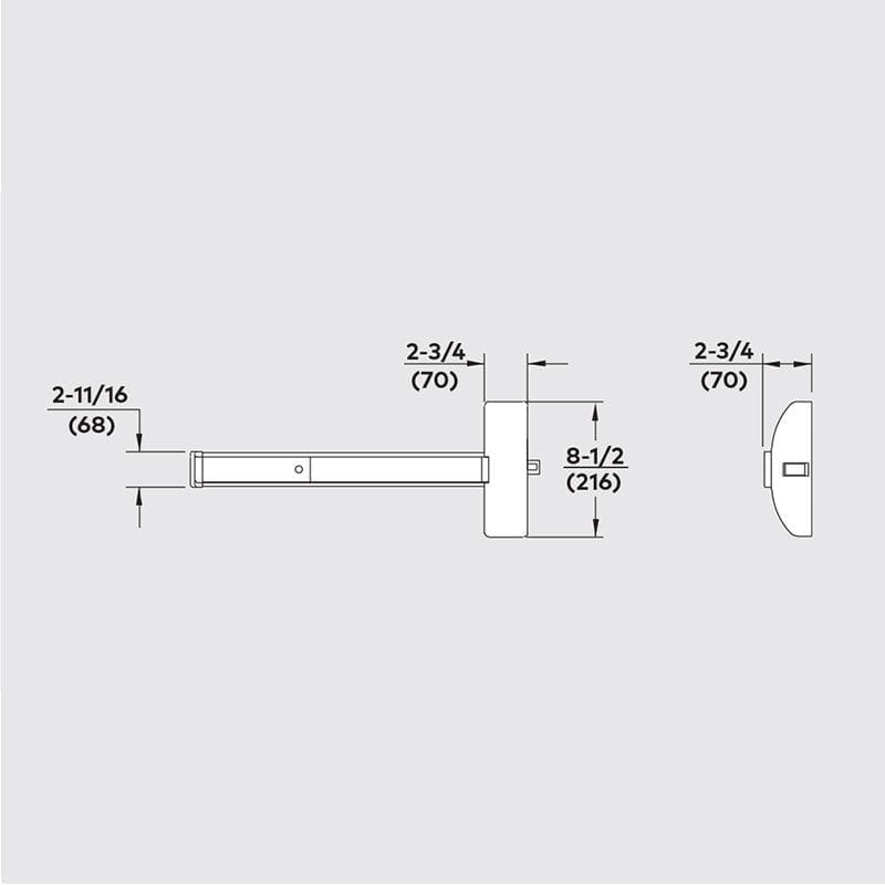 Dorma 9300 x YR23 Panic Rim Exit Device with Passage Lever Trim