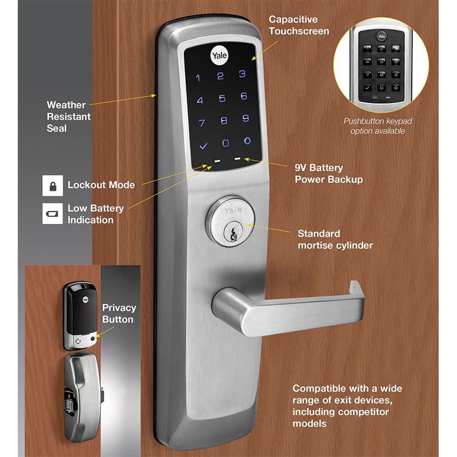 Yale AUNTT620NR nexTouch Touchscreen Keypad Exit Device Trim