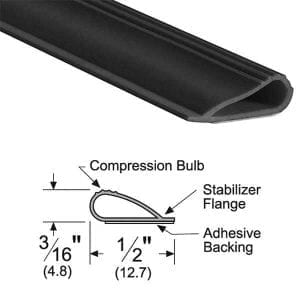 Pemko-PK55BL-Adhesive-Backed-Fire-Smoke-Gasketing-Black