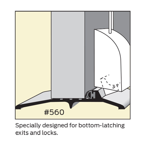 Zero 560A Rabbeted Threshold with Neoprene Stop – 5″ Wide x