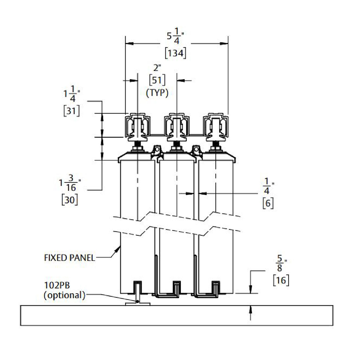 pemko_cas200a_cased_opening_straight_sliding_system_dimensional_drawing